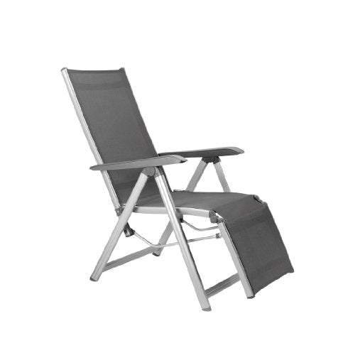 Kettler Relaxsessel Basic Plus – wetterfester Klappstuhl aus Aluminium und mit hautsympathischem Gewebe – verstellbarer Liegestuhl für Terrasse und Garten – anthrazit & anthrazit im Sale