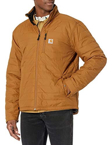 Carhartt Men's Rain Defender Relaxed Fit Lightweight Insulated Gilliam Jacket, Brown, im Sale