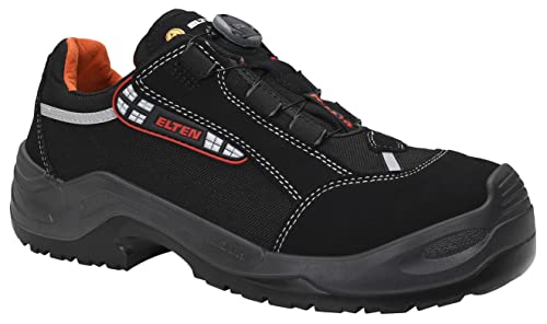 ELTEN Sicherheitsschuhe SENEX BOA ESD S3, Herren, Textil, Aluminiumkappe (leichter als Stahlkappe), leicht, sportlich, Schwarz/Rot, im Sale