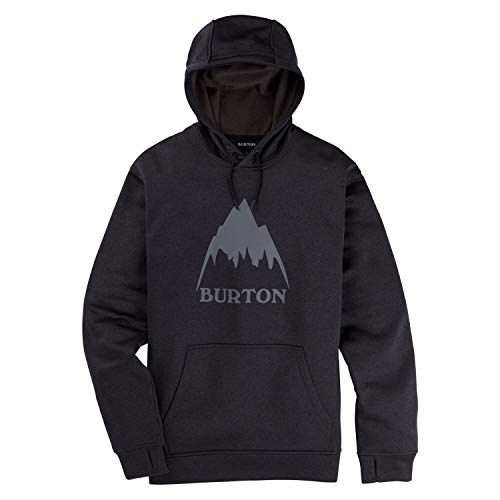 Burton Herren Oak Fleece Pullover, Gray Heather/True Black, im Sale