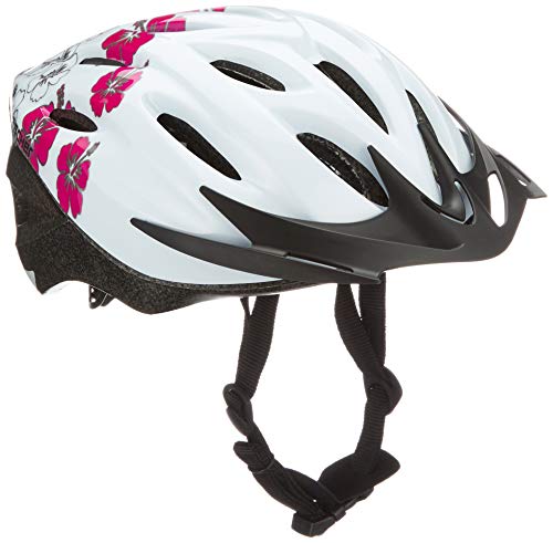 FISCHER Erwachsene Fahrradhelm, Radhelm, Cityhelm Hawaii, S/M, 54-59cm, weiß pink im Sale