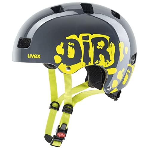 Uvex Kinder Fahrradhelm Kid 3,Grau (dirtbike grey-lime),51-55 cm im Sale