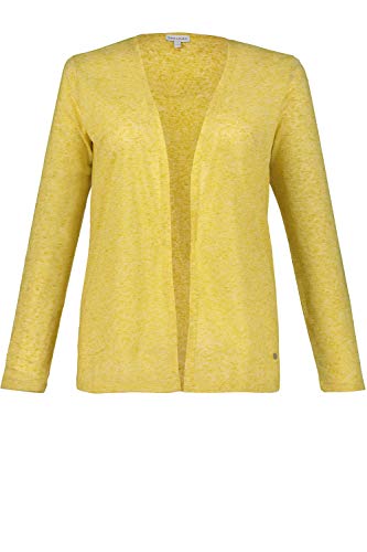 Gina Laura Damen Shirtjacke, Leinenstruktur Strickjacke, Grün (Oliv 44), (Herstellergröße: L) im Sale