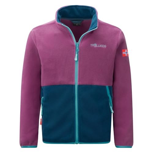 Trollkids Storfjord Fleecejacke Bright Berry/Madeira Blue/Lagoon Blue im Sale