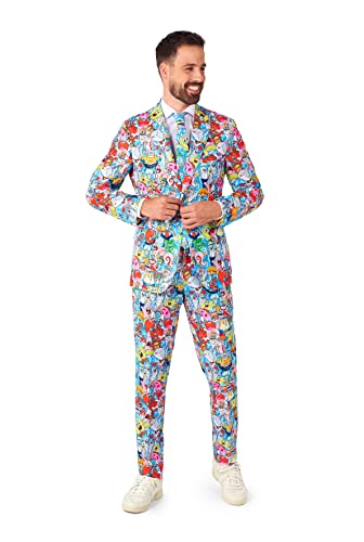 OppoSuits Herrenanzug - Lizenzierte Spongebob Nickelodeon-Kleidung - Mehrfarbig - Party-Outfit im Sale