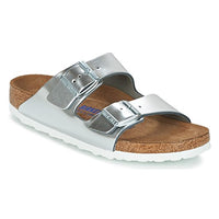 Thumbnail for BIRKENSTOCK Damen Arizona Leder Softfootbed Pantoletten, Silber (Metallic Silver), 41 EU im Sale