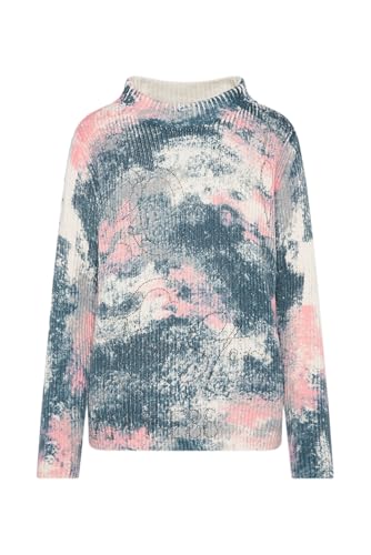 SOCCX Damen Rippstrickpullover mit All Over Print Cold Grey im Sale