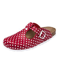 Thumbnail for CLINIC DRESS Clog - Clogs Damen bunt. Schuhe für Krankenschwestern, Ärzte oder Pflegekräfte rot/weiß, gepunktet, Polka Dots 39 im Sale