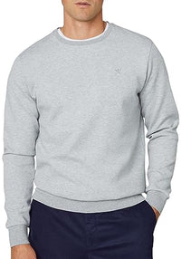 Thumbnail for Hackett London Herren Double Knit Crew Sweatshirt, Grey (Light Grey), im Sale