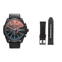 Thumbnail for Fossil Men's Mega Chief Watch and Replaceable Strap, Black Leather, Set im Sale