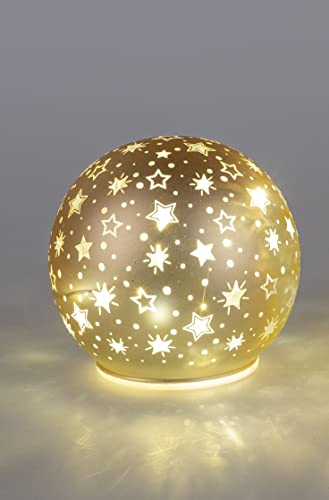 formano Deko Kugel Licht Gold LED-Licht mit Timer Weihnachtskugel Weihnachten Gold (Deko-Kugel 10 cm)