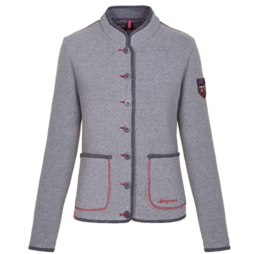 Almgwand W Stanskogel Grau - Sommerliche komfortable Damen Strickfleece Jacke, Größe 44 - Farbe Grey