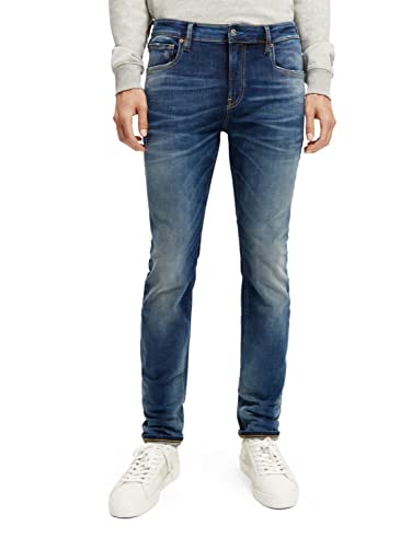 Scotch & Soda Herren Seasonal Essentials Skim Skinny Jeans, Cloud Of Smoke 1031, 38W / 34L EU im Sale