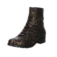 Thumbnail for Simen Damen Stiefeletten Schuhe Stiefelette Glitzerdetails Lederkombination Elegant Freizeit gemustert barock brokat ornamentmuster im Sale