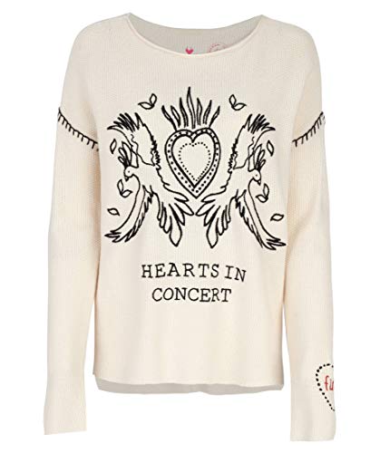 Lieblingsstück Damen Pullover 'HeikeK' mit Print Langarm, Creme im Sale