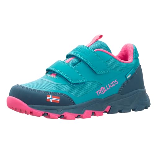 Trollkids Kinder wasserdichter Wanderschuh Preikestolen,Marineblau/Mittelblau, im Sale