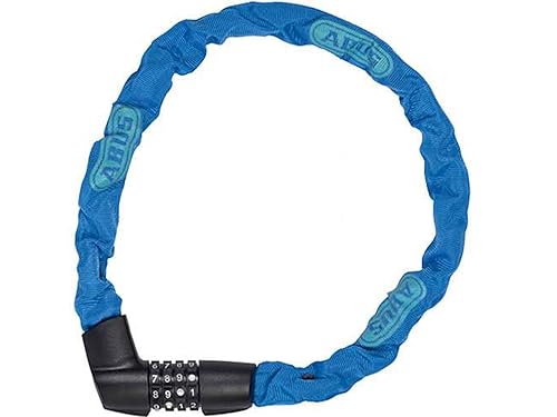 ABUS Kettenschloss Tresor 1385/75 Neon – Zahlenschloss aus gehärtetem Stahl – 6 mm starke Vierkantkette – ABUS-Sicherheitslevel 6 – 75 cm – Blau im Sale