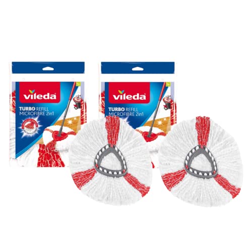 Vileda 2 x St眉ck Vileda Turbo EasyWring & Clean 2in1 kopf, mehrfarbig im Sale