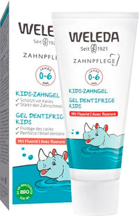 Thumbnail for WELEDA Bio Kids Zahngel mit Fluorid - Naturkosmetik Zahnpasta für Babys & Kinder bis 6 Jahren. Natürliche Zahnpflege Gel schützt vor Karies & fördert die Härtung des Zahnschmelzes (vegan, 1x 50ml) im Sale