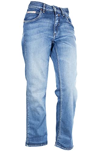 Herrlicher Touch Cropped Hi Tap Stretchjeans Slim Fit Hight Waist Denim Damen, Farbe:blau, Hosengrößen:W27, Hosenlänge:L28 im Sale