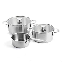 Thumbnail for KitchenAid Stainless Steel 5-teiliges Kochgeschirr-Set, 3-lagige Antihaftbeschichtung, induktionsgeeignet, backofenfest, spülmaschinenfest, silber