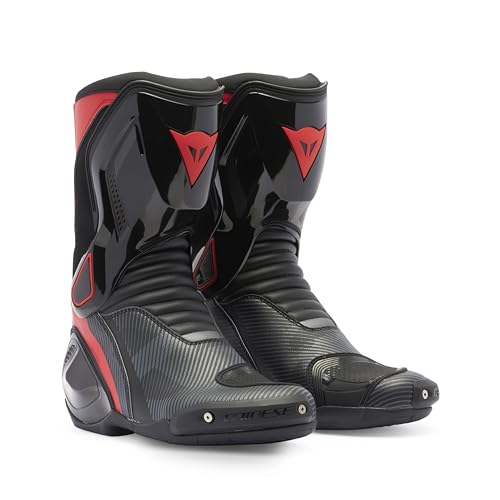 Dainese Nexus 2 Boots Motorradstiefel Sportstiefel, BLACK/LAVA RED/IRON-GATE, 43 EU