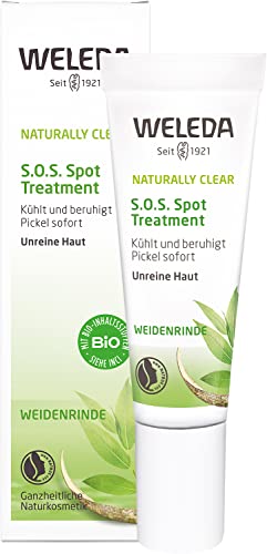 WELEDA Bio Naturally Clear SOS Spot Treatment - kühlendes Naturkosmetik Anti Pickel Gesichtsgel zur Behandlung von Mitesser & unreiner Haut. Gesichtspflege reduziert überschüssigen Talg (vegan, 10ml) im Sale