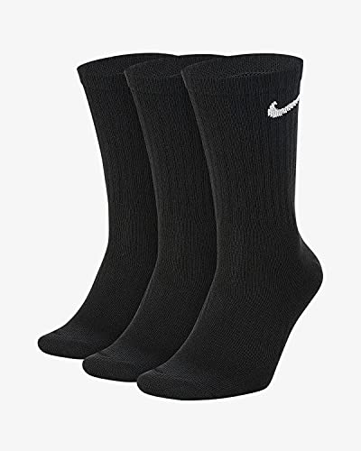 Nike Unisex Everyday Cush Crew 3pr Socken, Black/White,  EU im Sale