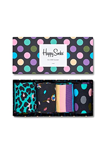 Happy Socks 4-Pack Stripe Box, farbenfrohe und fröhliche, Socken für Männer und Frauen, Blau-Rot-Weiß (36-40) im Sale