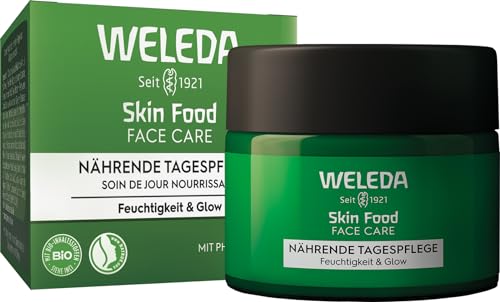 WELEDA Bio Skin Food Tagespflege Feuchtigkeit & Glow - Naturkosmetik Hautpflege Gesichtscreme mit Squalan, Sheabutter & Rosmarin. Natürliche Gesichtspflege Feuchtigkeitscreme (vegan / 40ml) im Sale