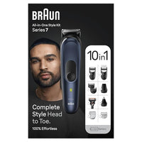 Thumbnail for Braun All-In-One Bartpflege Bodygroomer Set, 10-in-1 Barttrimmer / Bartschneider, Trimmer/Haarschneider Herren, Haarschneidemaschine, wasserdicht, 100 Min. kabellose Laufzeit, MGK7421