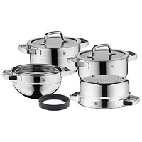 Thumbnail for WMF Compact Cuisine Topfset Induktion 4-teilig, Kochtopf Set mit Glasdeckel, Cromargan Edelstahl poliert, Induktions Töpfe Set unbeschichtet, Innenskalierung im Sale