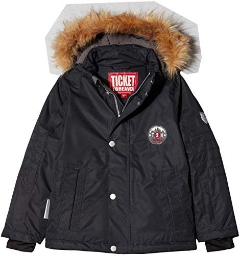 Ticket To Heaven Jungen Ski Mall m. Abnehmbarer Kapuze Jacke, Schwarz (Jet Black 1840), 146 im Sale