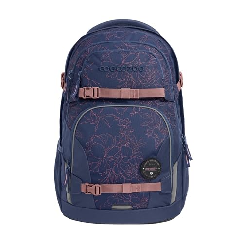 coocazoo Schulrucksack Porter, „Sweet Rose”, blau, ergonomischer & anpassbarer Tornister, höhen- & größenverstellbar, mit Brustgurt & Hüftgurt, ab der 3. Klasse im Sale