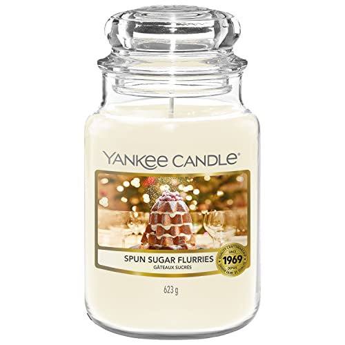 Yankee Candle Duftkerze | Große Spun Sugar Flurries Duftkerze im Glas | Snow Globe Wonderland Kollektion | Brenndauer: bis zu 150 Stunden