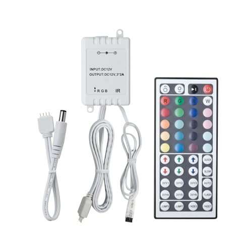 Paulmann 70202 YourLED RGB-Controller für LED Strip mit IR-Fernbedienung Stripe Zubehör Weiß Kunststoff 12V DC Schalten Dimmen Steuern Programmieren im Sale