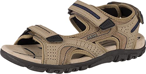 Geox Herren U Sandal Strada D Riemchensandalen, Beige Sand Navy, 42 EU im Sale