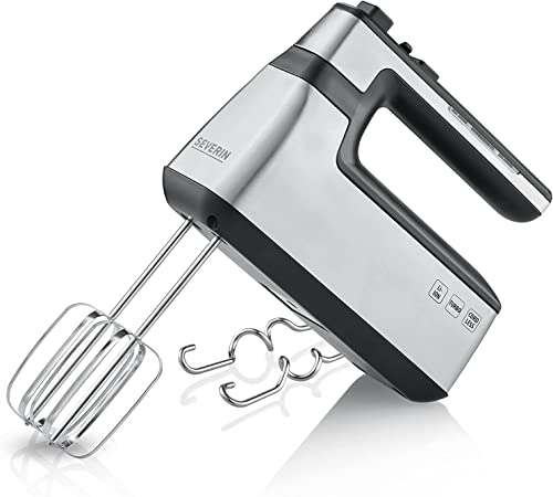 SEVERIN Kabelloser Handmixer, Handrührgerät ohne Kabel inklusive Knethaken mit ca. 120 Minuten Laufzeit, wiederaufladbarer Handrührer für die Küche, HM 3843