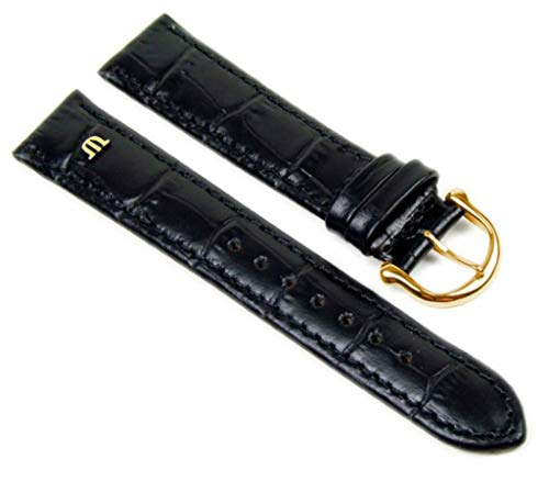 MAURICE LACROIX Uhrenarmband Kalbsleder Kroko-Optik schwarz 20896G, Stegbreite:19mm im Sale