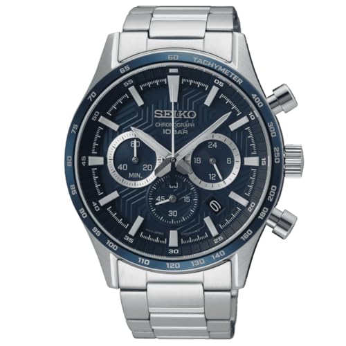 SEIKO Herren Analog Quarz Uhr mit Edelstahl Armband SSB445P1 im Sale