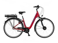 Thumbnail for Fischer E-Bike City, CITA 1.0 Elektrofahrrad für Damen und Herren, RH 44 cm, Frontmotor 32 Nm, 36 V Akku, rot glänzend, 28 Zoll