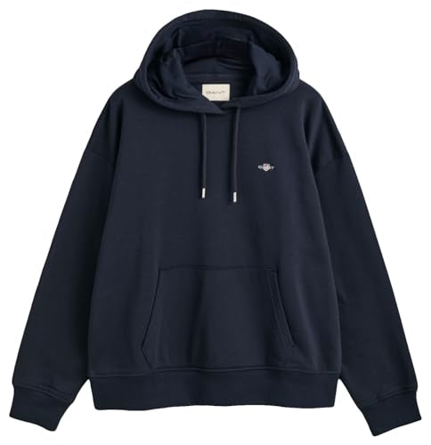 GANT Damen Shield Hoodie Kapuzenpullover, Evening Blue,  EU im Sale