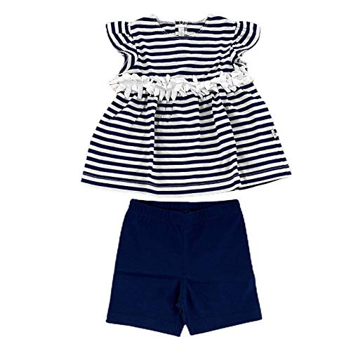 Il Gufo A65 completo bimba GIRL cotton t-shirt/shorts blue/white kids [3 MONTHS]