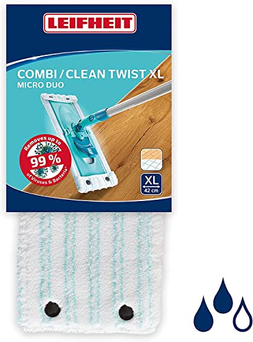 Leifheit Wischbezug Clean Twist XL micro duo, für alle Bodenarten, Bodenwischer Ersatzbezug für ideale Schmutzaufnahme dank 2-Faser-System, Mikrofaser Wischbezug ideal für Fliesen und Laminat im Sale