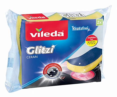 Vileda Glitzi Ceran Reinigungsschwamm, (1 x 2 Stück), Gelb, Dunkelblau im Sale