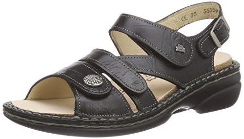 Finn Comfort Gomera, Damen Knöchelriemchen Sandalen, Schwarz (Schwarz), 40 EU im Sale