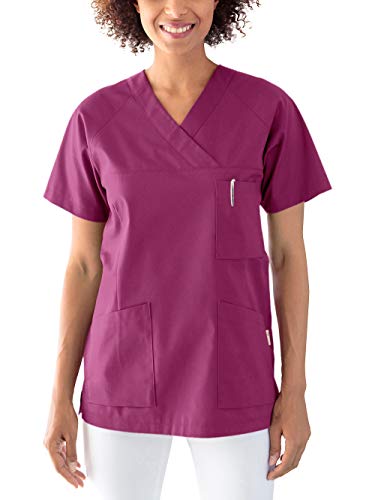 CLINIC DRESS Schlupfkasack Kasack Damen für Krankenpflege und Altenpflege 50% Baumwolle 95 Grad Wäsche Berry L