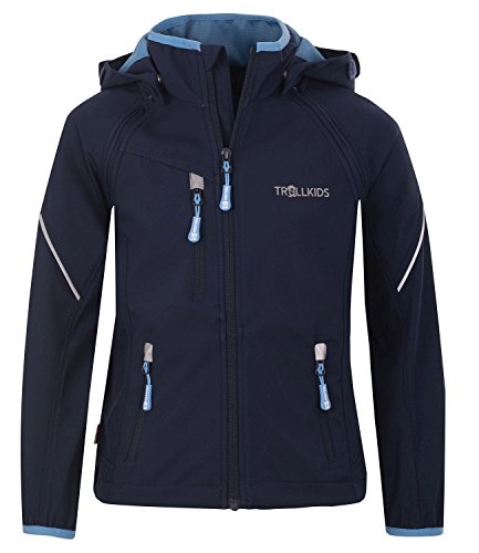 Trollkids Kinder Softshell Zipp-Off Jacke Rondane, Marine, Größe 092