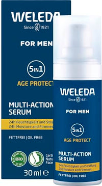 Thumbnail for WELEDA Bio FOR MEN 5in1 Multi Action Serum - Naturkosmetik Anti Aging Männer Gesichtspflege Konzentrat mindert Falten & strafft. Herren Gesichtsserum mit Aloe Vera & Granatapfelsaft (vegan / 30ml) im Sale