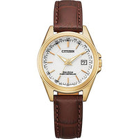 Thumbnail for CITIZEN Damen Analog Quarz Uhr mit Leder Armband EC1183-16A, Weiß im Sale